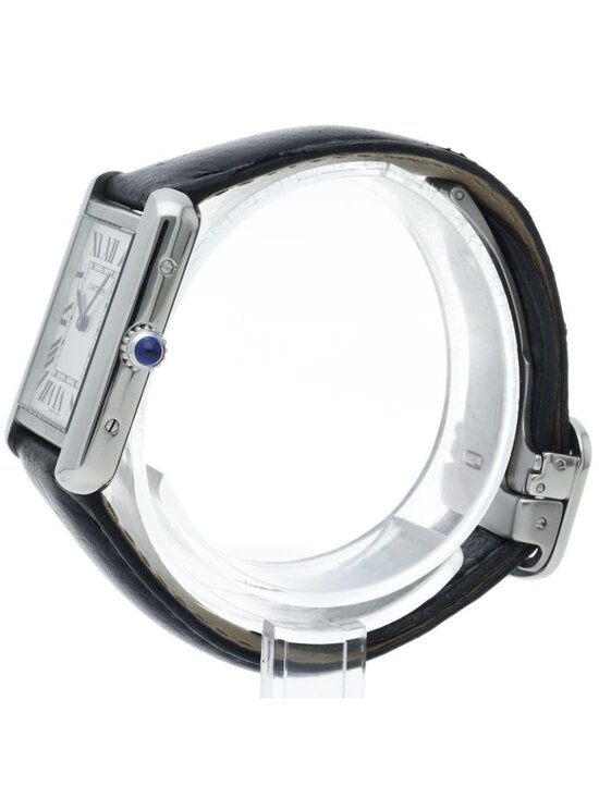 Cartier Tank Solo SM Watch SS Leather White Polished